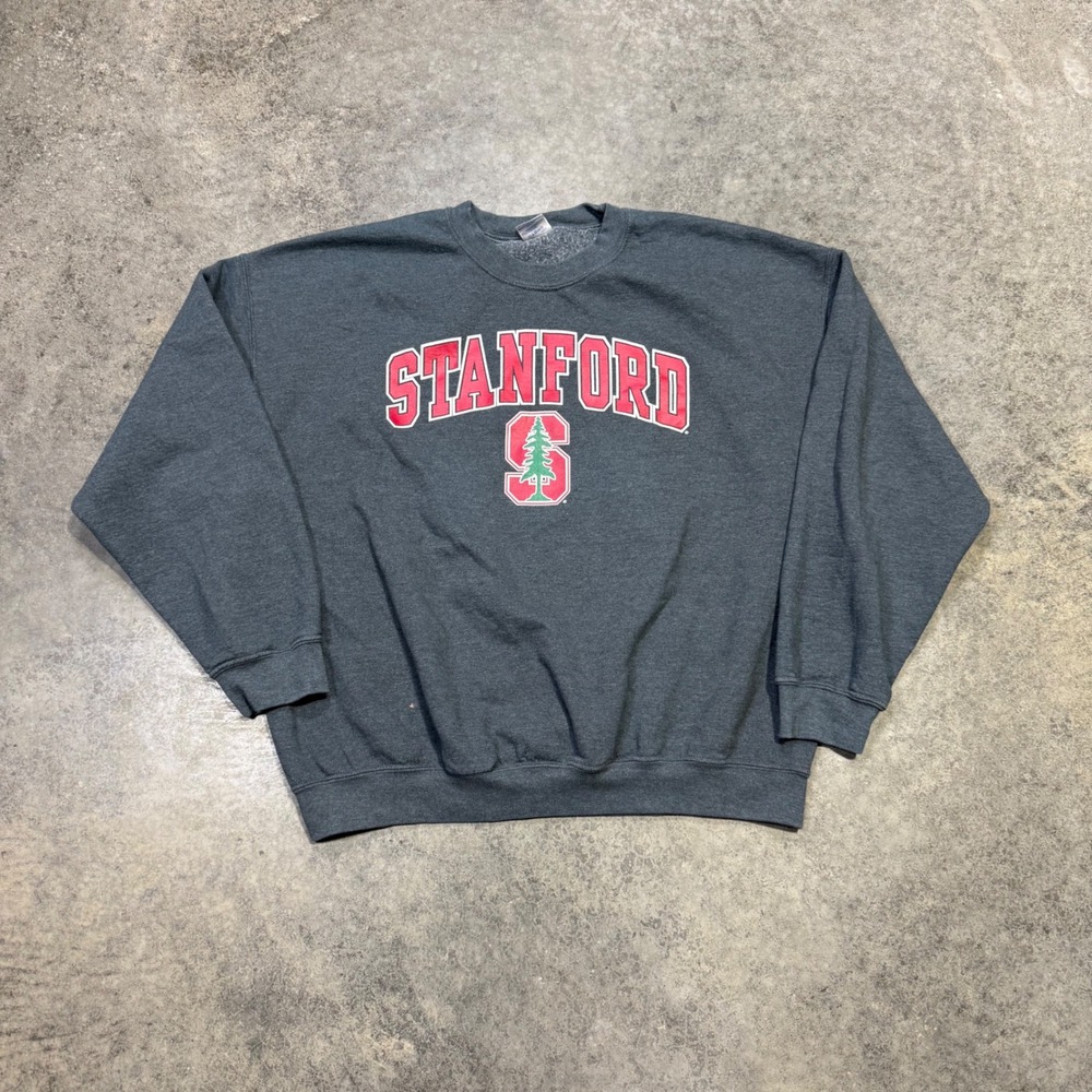 Gildan Sweatshirt Mens XL Gray Stanford University Crewneck Graphic Pullover